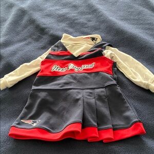 Kids New England Patriots Cheerleader Dress Set - Navy, Red, and White